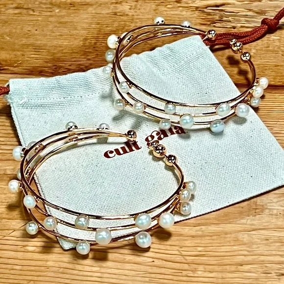 🌺🎉HP🎉🌺 NWT Cult Gaia Shanti Large Pearl Earrings - Picture 8 of 16